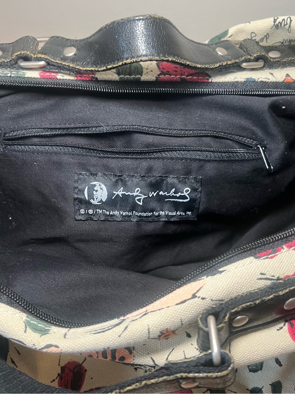 Andy Warhol RARE ‘happy Bug Day’ Duffel Bag Canvas Large - Picture 9 of 11